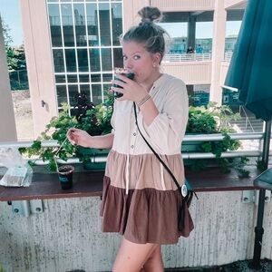 Miou Muse Colorblock Button Dress